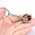 Customized Keychains Personalized Custom Photo Picture Glass Ball Double Sided Pendant Key Chain Luminous Keyring Jewelry Gift
