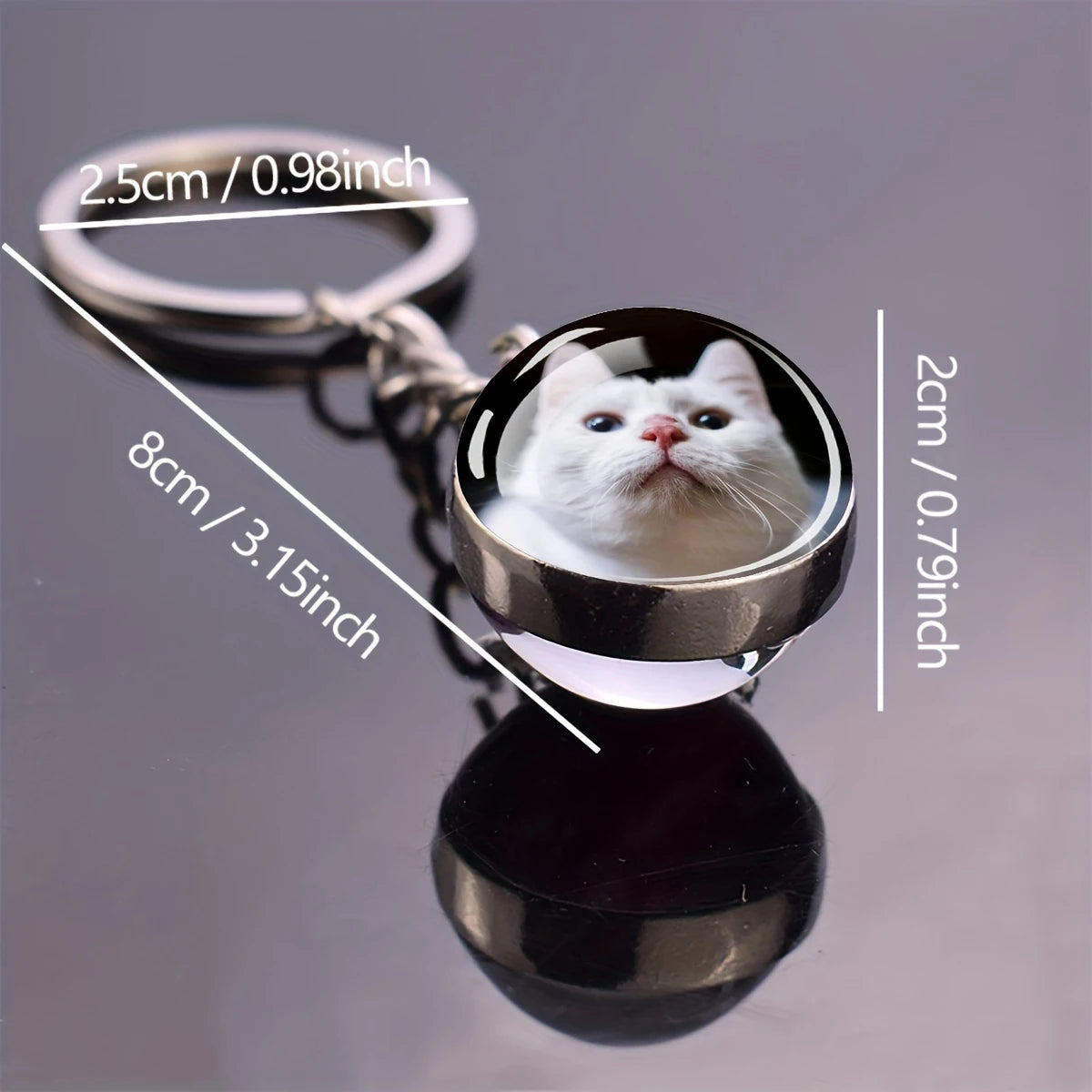 Customized Keychains Personalized Custom Photo Picture Glass Ball Double Sided Pendant Key Chain Luminous Keyring Jewelry Gift